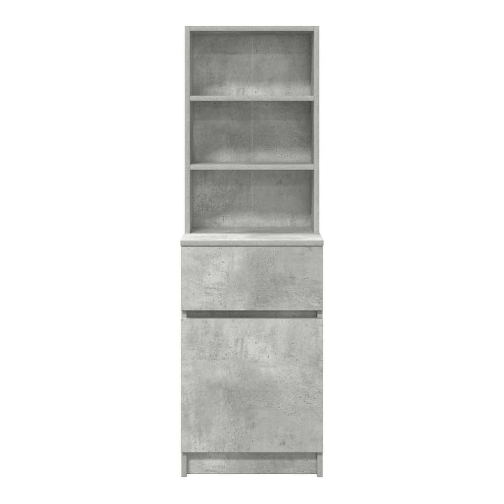 Bedside Cabinet 39x35x125 cm Engineered Wood Concrete grey