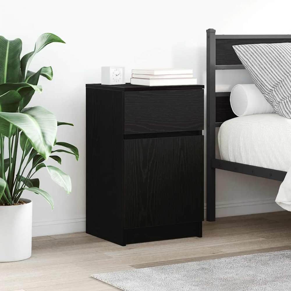 Bedside Cabinet 39x35x65 cm Engineered Wood Black
