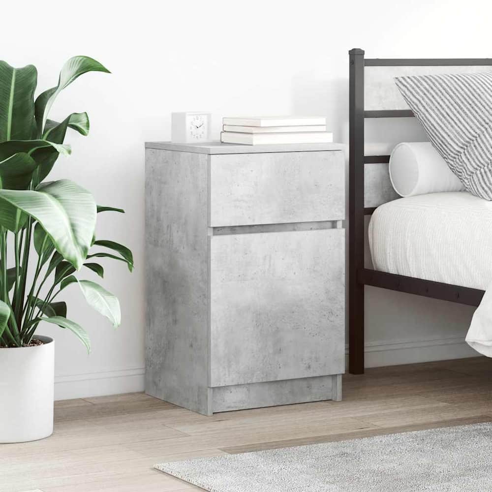 Bedside Cabinet 39x35x65 cm Engineered Wood Concrete grey
