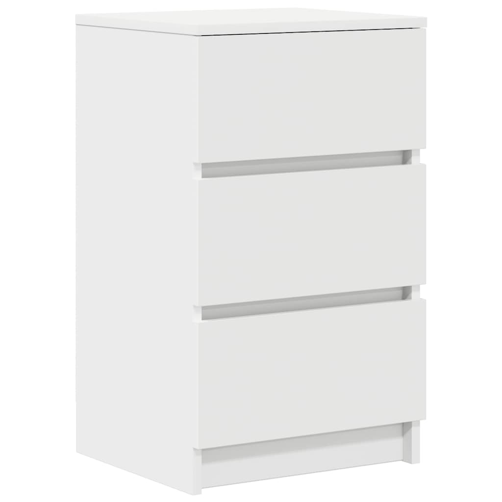 Bedside Cabinet with 3 Drawers 39x35x65 cm White