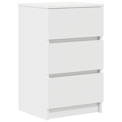 Bedside Cabinet with 3 Drawers 39x35x65 cm White