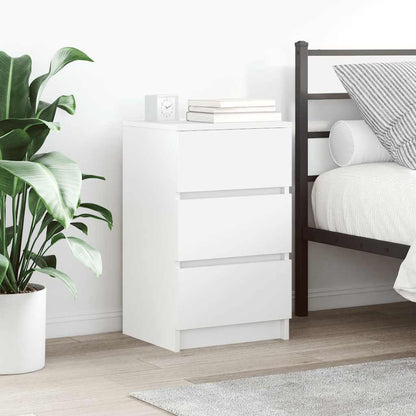 Bedside Cabinet with 3 Drawers 39x35x65 cm White