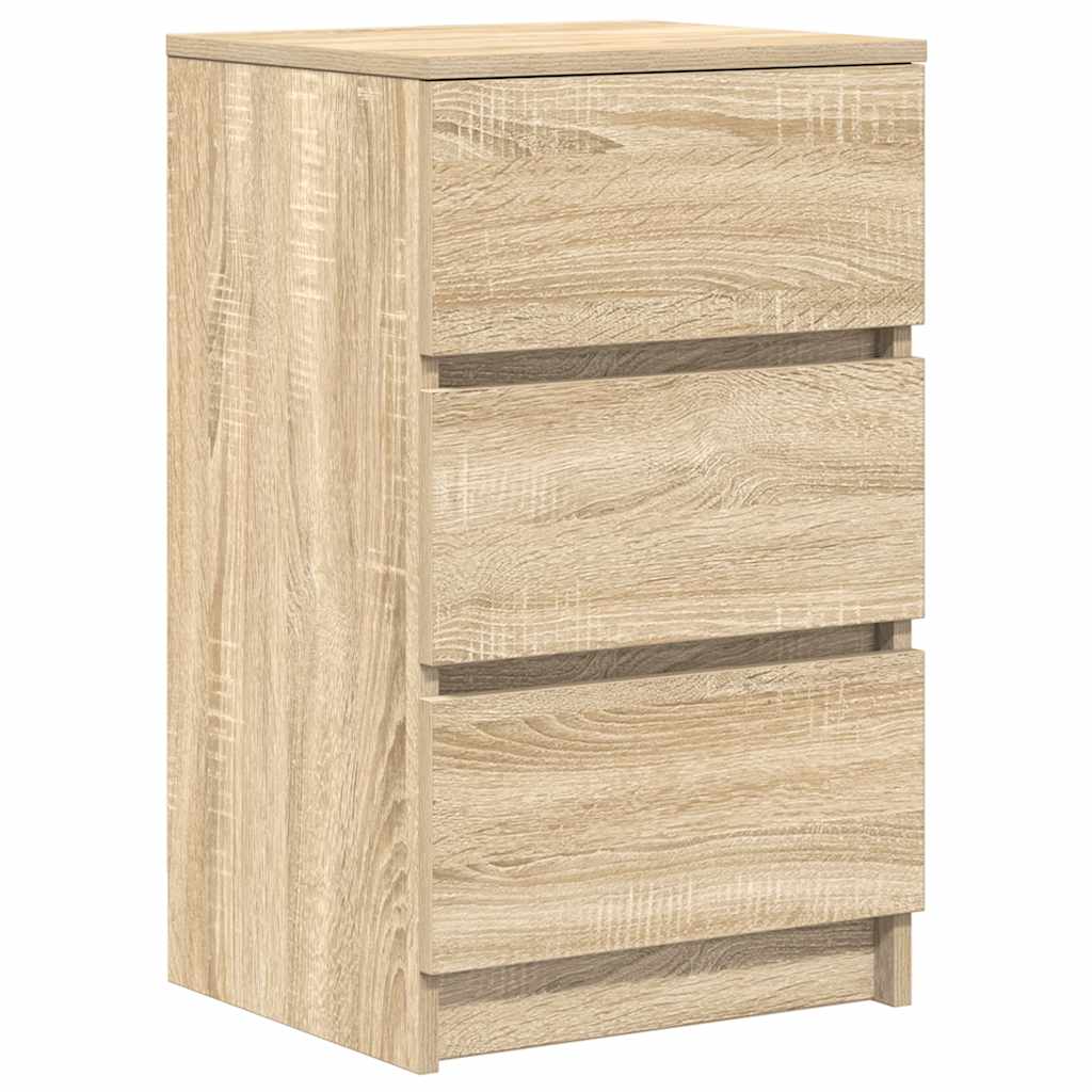 vidaXL Bedside Cabinet with 3 Drawers Sonoma Oak 39x35x65 cm 2