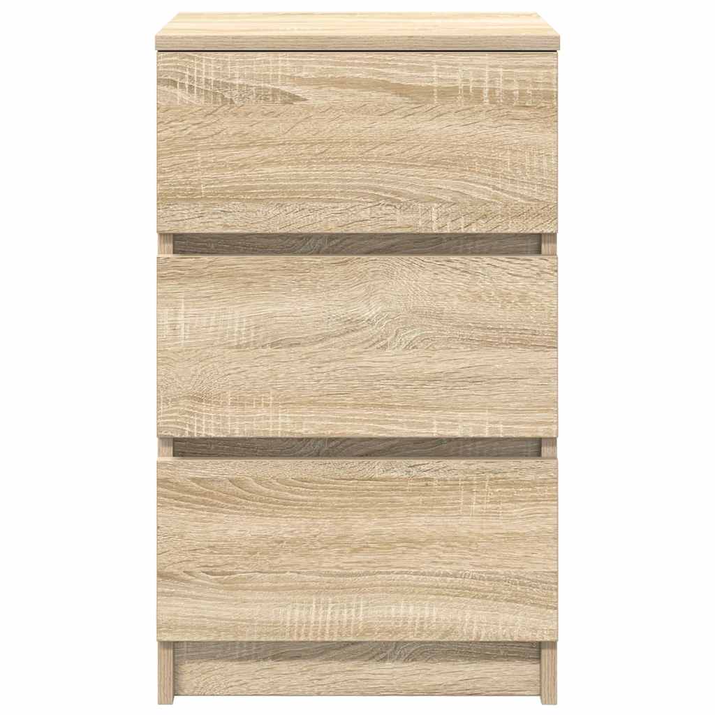 vidaXL Bedside Cabinet with 3 Drawers Sonoma Oak 39x35x65 cm 6