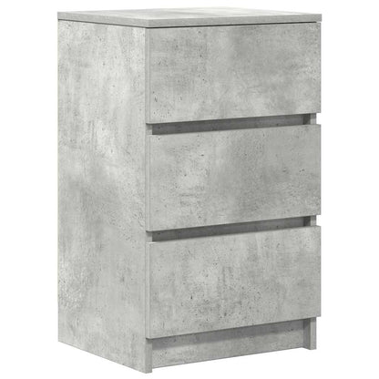 vidaXL Bedside Cabinet with 3 Drawers Concrete Grey 39x35x65 cm 2