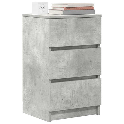 vidaXL Bedside Cabinet with 3 Drawers Concrete Grey 39x35x65 cm 4