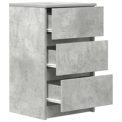 vidaXL Bedside Cabinet with 3 Drawers Concrete Grey 39x35x65 cm 5