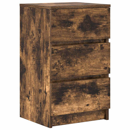 vidaXL Bedside Cabinet with 3 Drawers Smoked Oak 39x35x65 cm 2