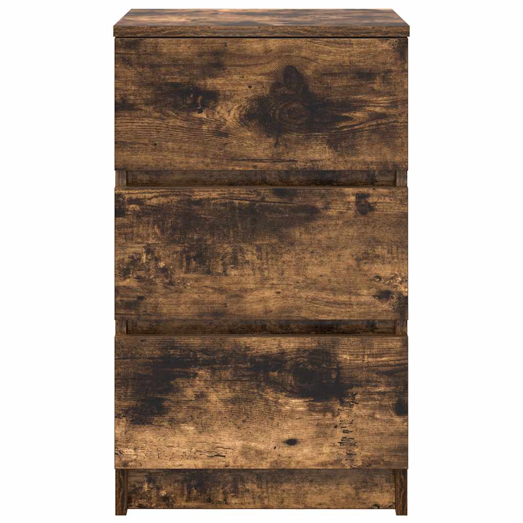 vidaXL Bedside Cabinet with 3 Drawers Smoked Oak 39x35x65 cm 6