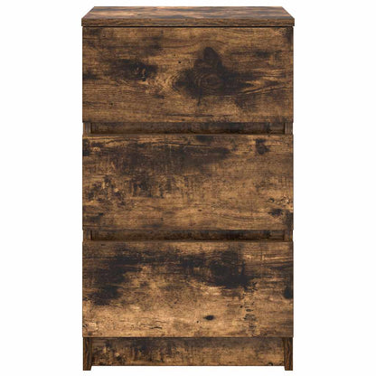 vidaXL Bedside Cabinet with 3 Drawers Smoked Oak 39x35x65 cm 6