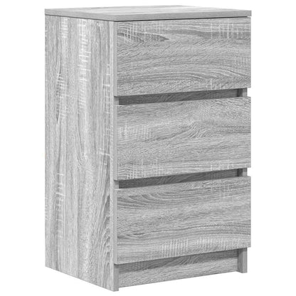 Bedside Cabinet with 3 Drawers 39x35x65 cm Grey sonoma