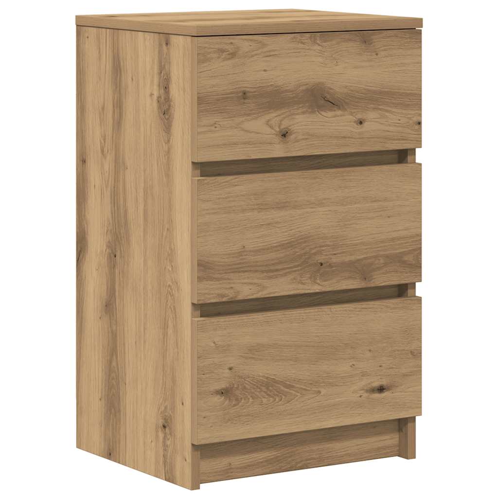 vidaXL Bedside Cabinet with 3 Drawers Artisan Oak 39x35x65 cm 2