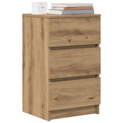 vidaXL Bedside Cabinet with 3 Drawers Artisan Oak 39x35x65 cm 4