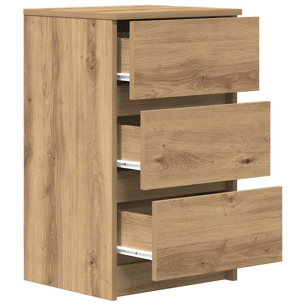 vidaXL Bedside Cabinet with 3 Drawers Artisan Oak 39x35x65 cm 5