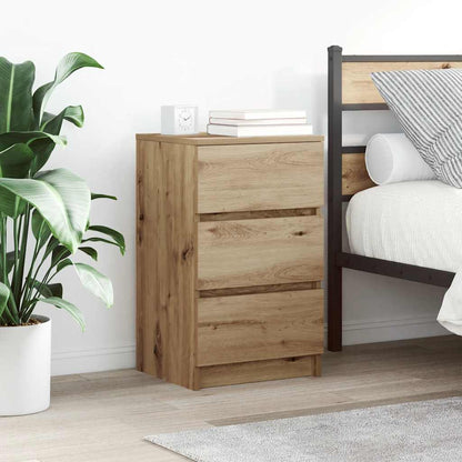 vidaXL Bedside Cabinet with 3 Drawers Artisan Oak 39x35x65 cm 1
