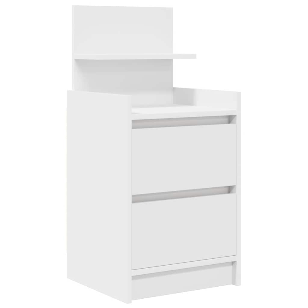 vidaXL Bedside Cabinet with 2 Drawers White 38x34x80 cm 2