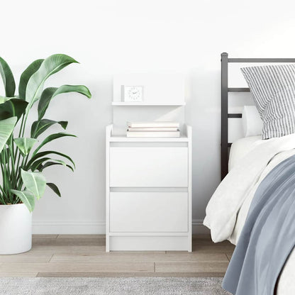 vidaXL Bedside Cabinet with 2 Drawers White 38x34x80 cm 3