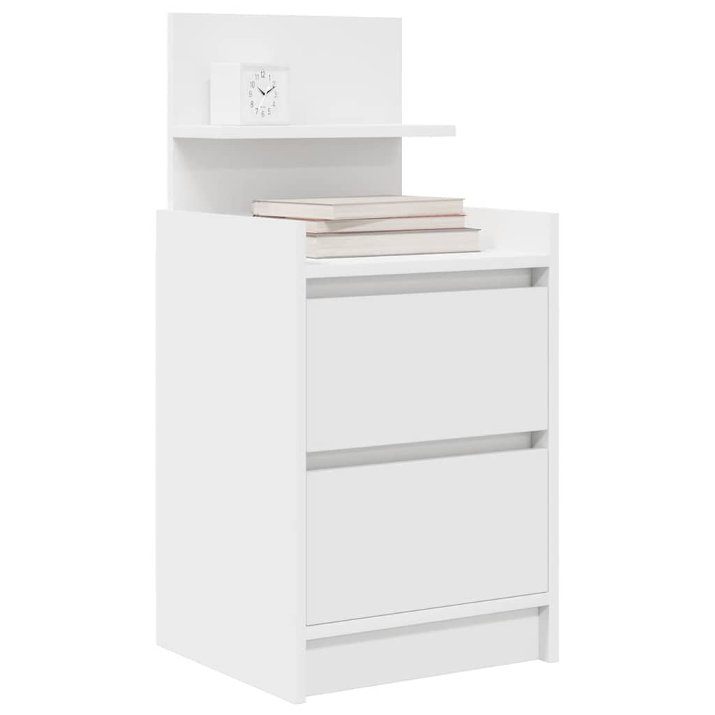 vidaXL Bedside Cabinet with 2 Drawers White 38x34x80 cm 4