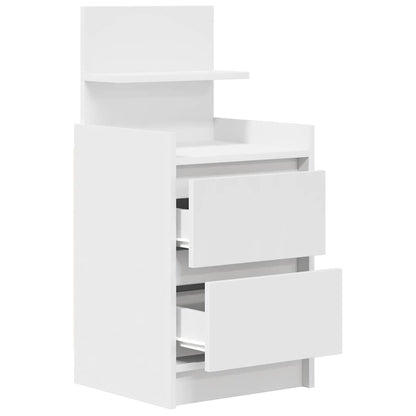 vidaXL Bedside Cabinet with 2 Drawers White 38x34x80 cm 5