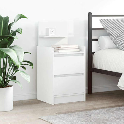 vidaXL Bedside Cabinet with 2 Drawers White 38x34x80 cm 1