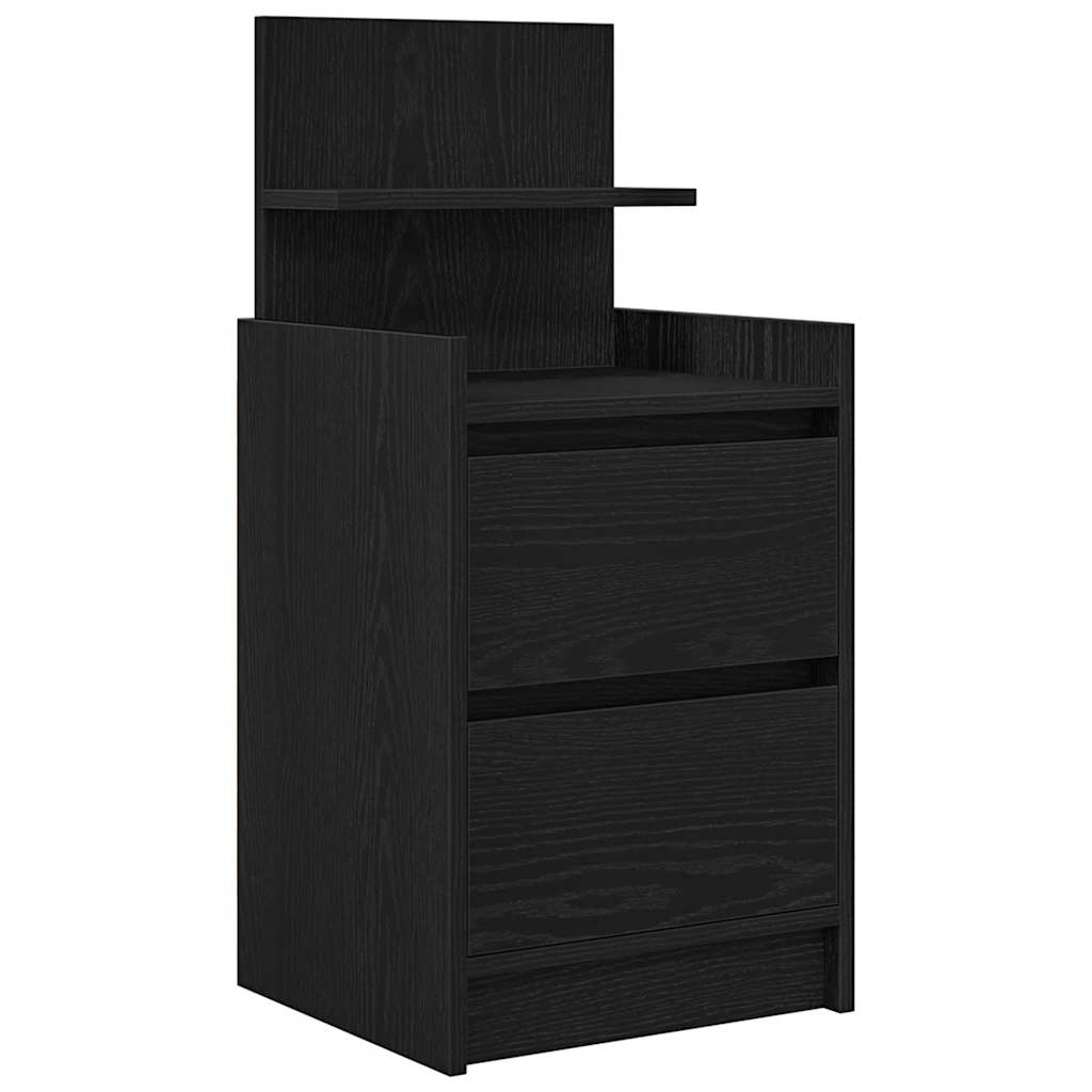 vidaXL Bedside Cabinet with 2 Drawers Black 38x34x80 cm 2