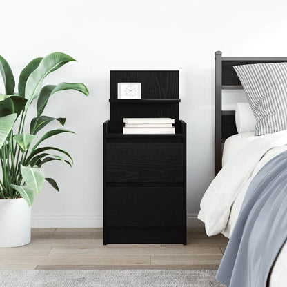 vidaXL Bedside Cabinet with 2 Drawers Black 38x34x80 cm 3
