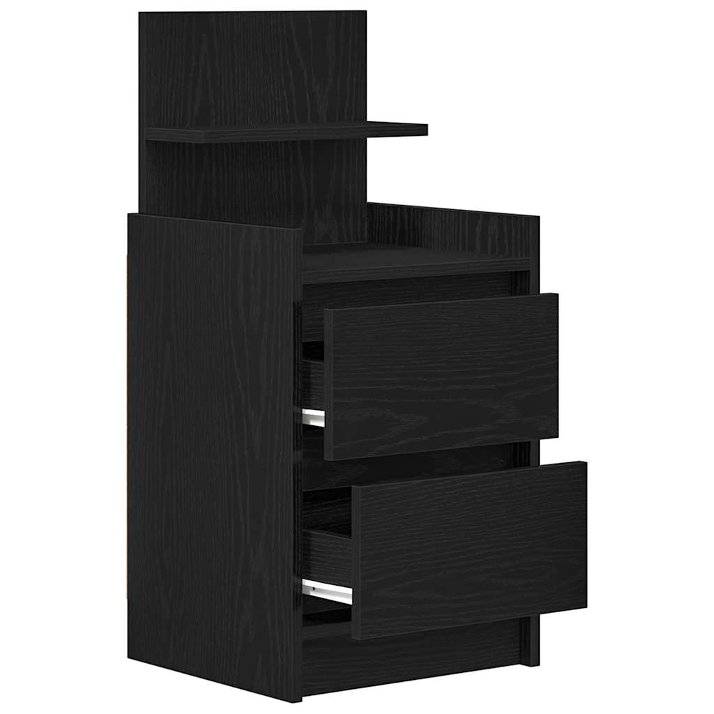 vidaXL Bedside Cabinet with 2 Drawers Black 38x34x80 cm 5
