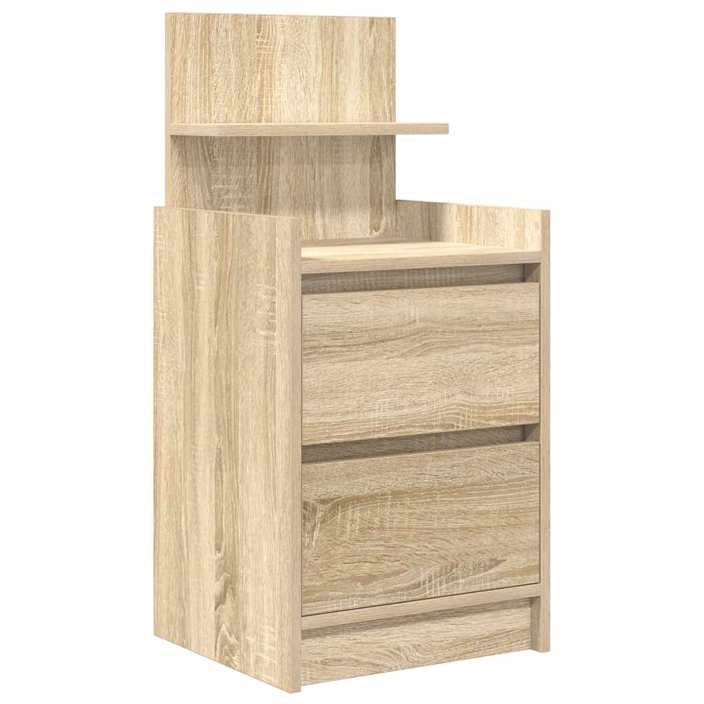 vidaXL Bedside Cabinet with 2 Drawers Sonoma Oak 38x34x80 cm 2