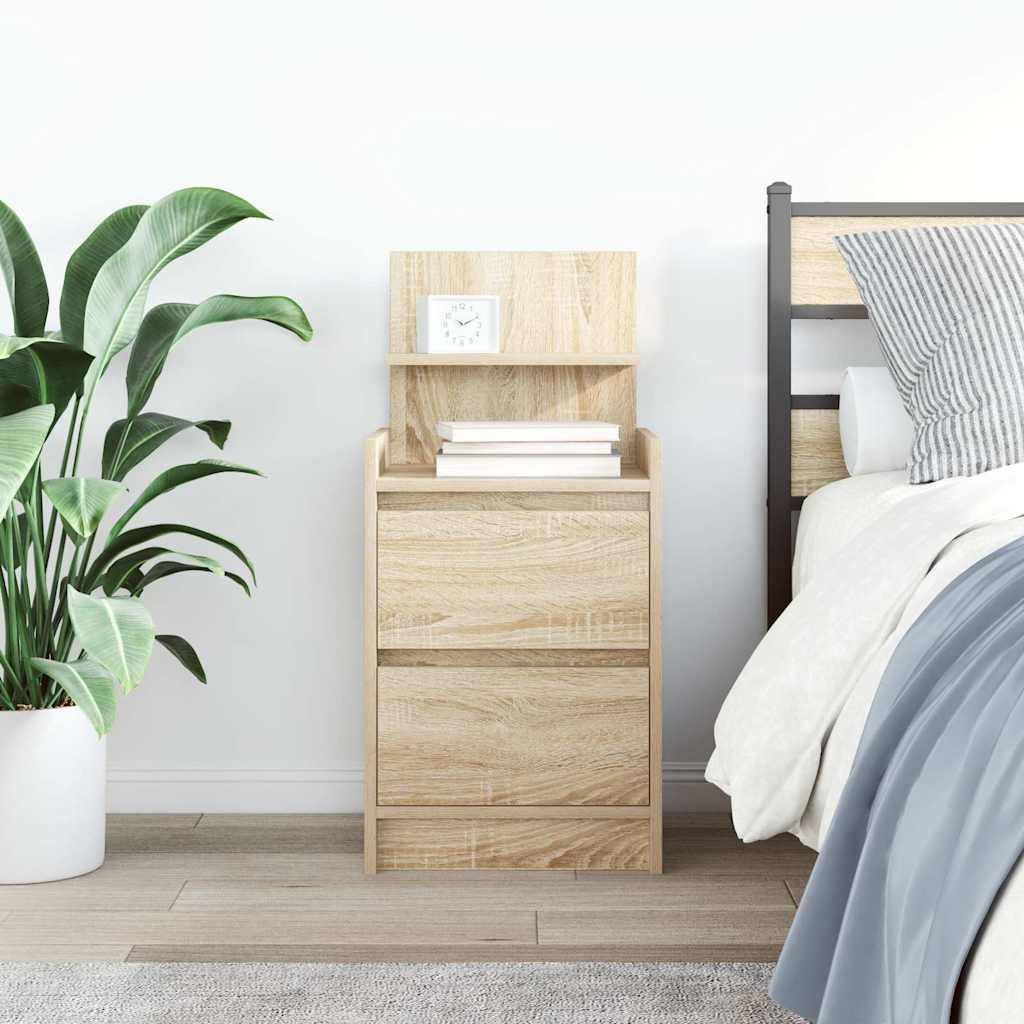 vidaXL Bedside Cabinet with 2 Drawers Sonoma Oak 38x34x80 cm 3