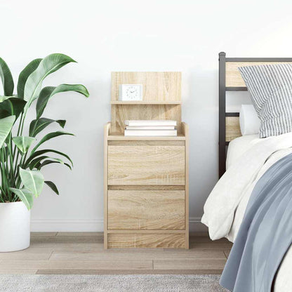 vidaXL Bedside Cabinet with 2 Drawers Sonoma Oak 38x34x80 cm 3