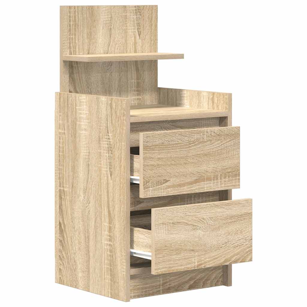 vidaXL Bedside Cabinet with 2 Drawers Sonoma Oak 38x34x80 cm 5