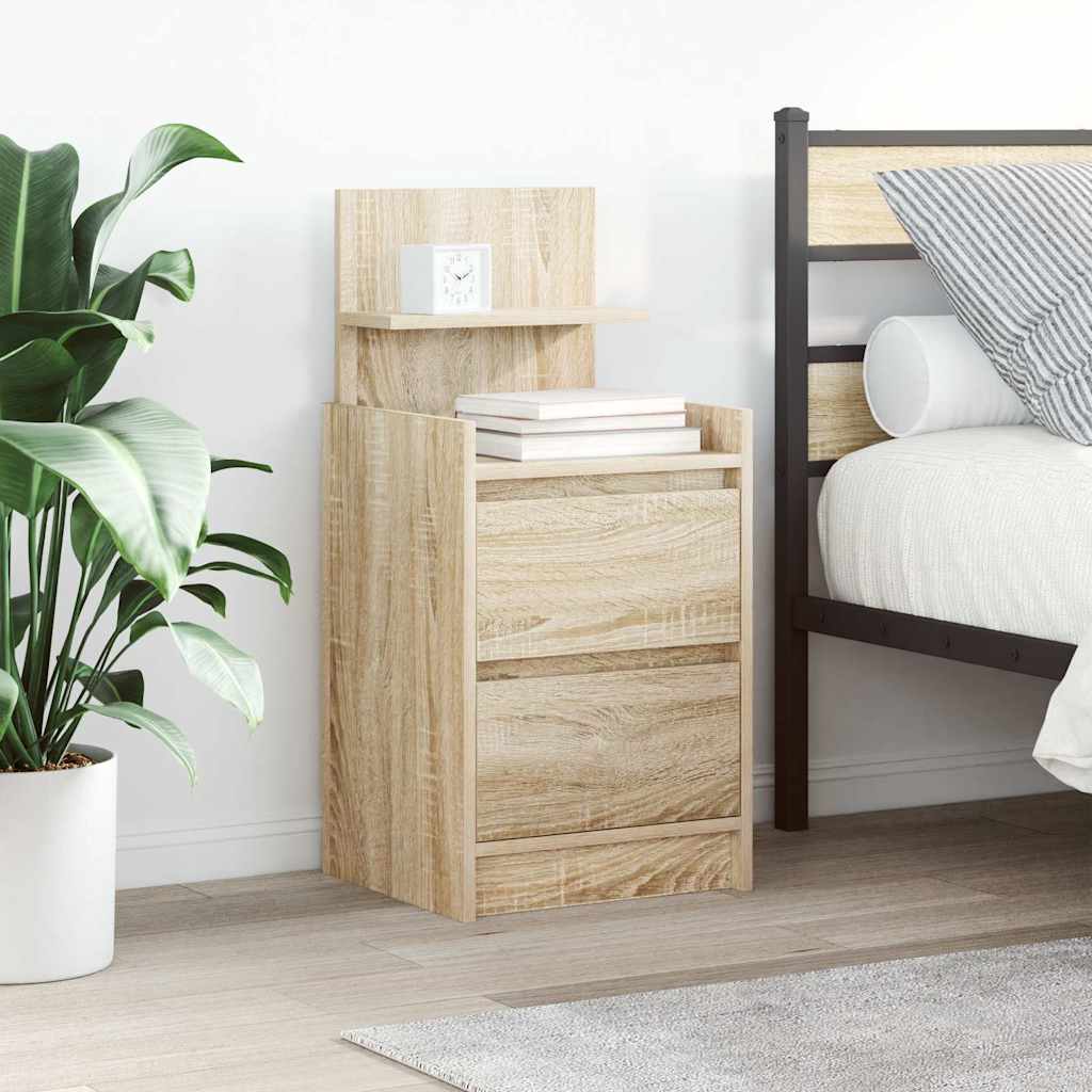 vidaXL Bedside Cabinet with 2 Drawers Sonoma Oak 38x34x80 cm 1