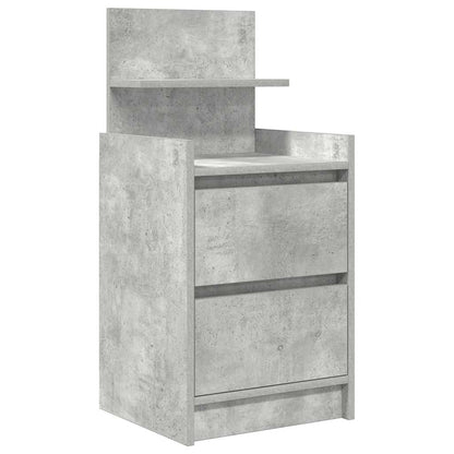 vidaXL Bedside Cabinet with 2 Drawers Concrete Grey 38x34x80 cm 2