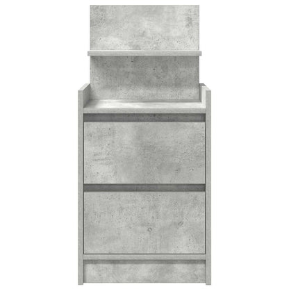 vidaXL Bedside Cabinet with 2 Drawers Concrete Grey 38x34x80 cm 6