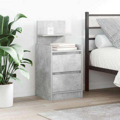 vidaXL Bedside Cabinet with 2 Drawers Concrete Grey 38x34x80 cm 1