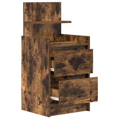 vidaXL Bedside Cabinet with 2 Drawers Smoked Oak 38x34x80 cm 5