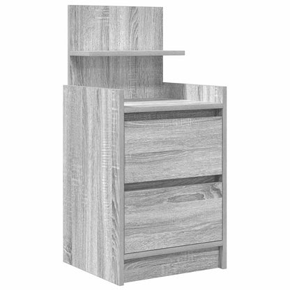 vidaXL Bedside Cabinet with 2 Drawers Grey Sonoma 38x34x80 cm 2