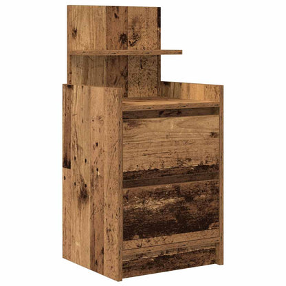 vidaXL Bedside Cabinet with 2 Drawers Old Wood 38x34x80 cm 2