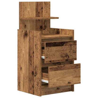 vidaXL Bedside Cabinet with 2 Drawers Old Wood 38x34x80 cm 5