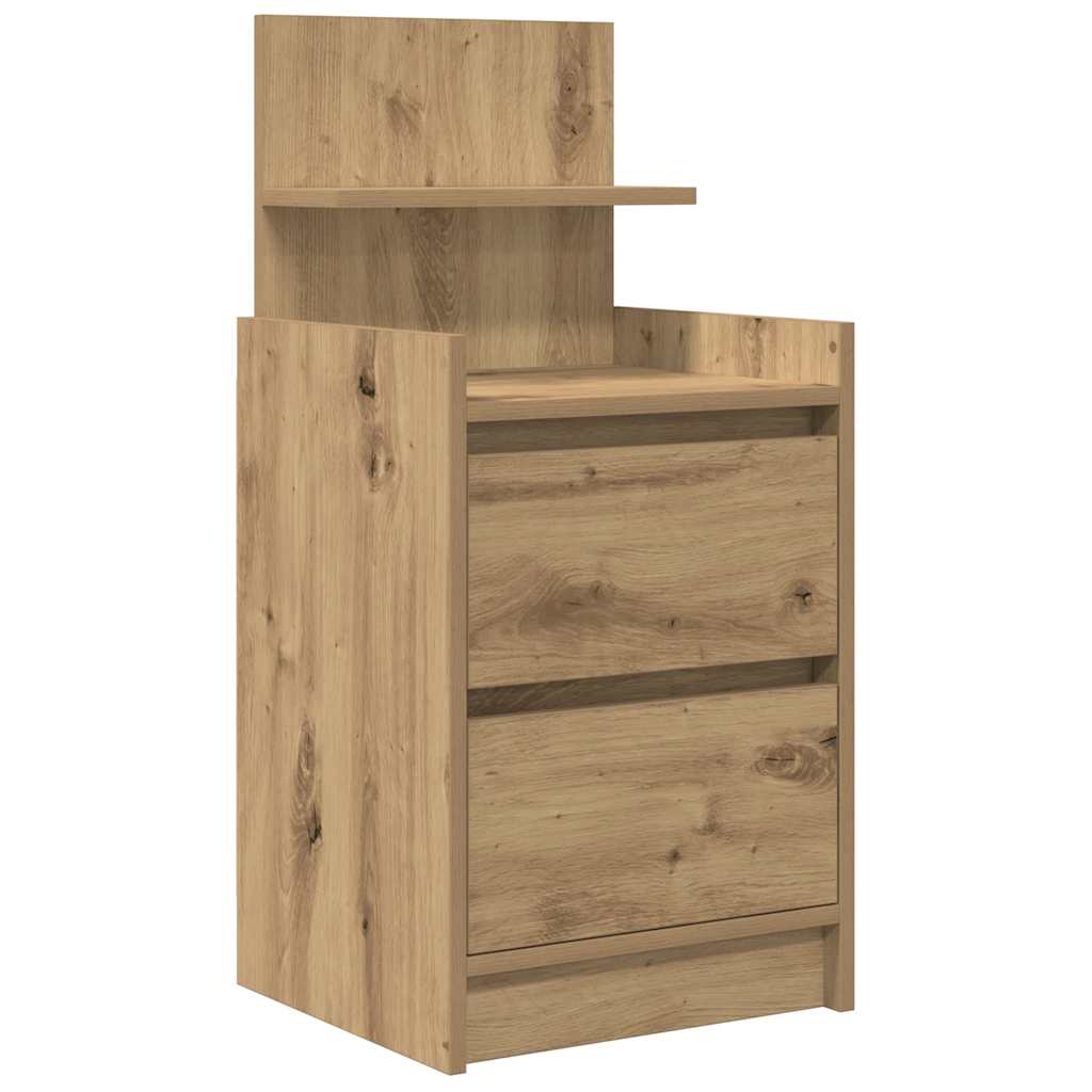 vidaXL Bedside Cabinet with 2 Drawers Artisan Oak 38x34x80 cm 2