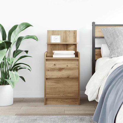 vidaXL Bedside Cabinet with 2 Drawers Artisan Oak 38x34x80 cm 3