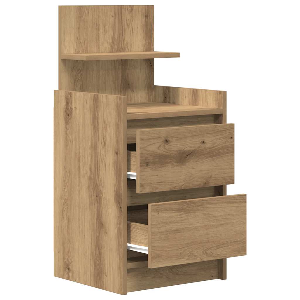 vidaXL Bedside Cabinet with 2 Drawers Artisan Oak 38x34x80 cm 5