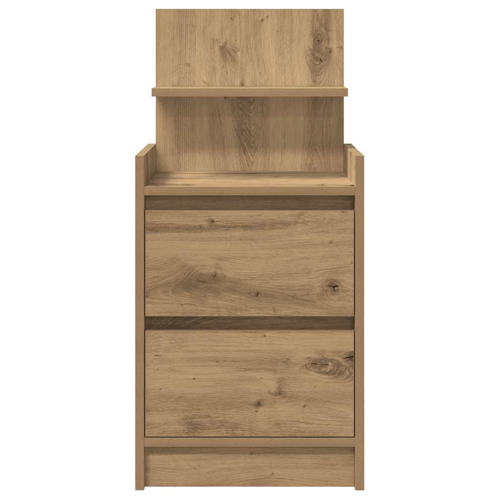 vidaXL Bedside Cabinet with 2 Drawers Artisan Oak 38x34x80 cm 6