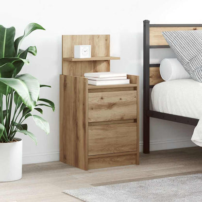 vidaXL Bedside Cabinet with 2 Drawers Artisan Oak 38x34x80 cm 1