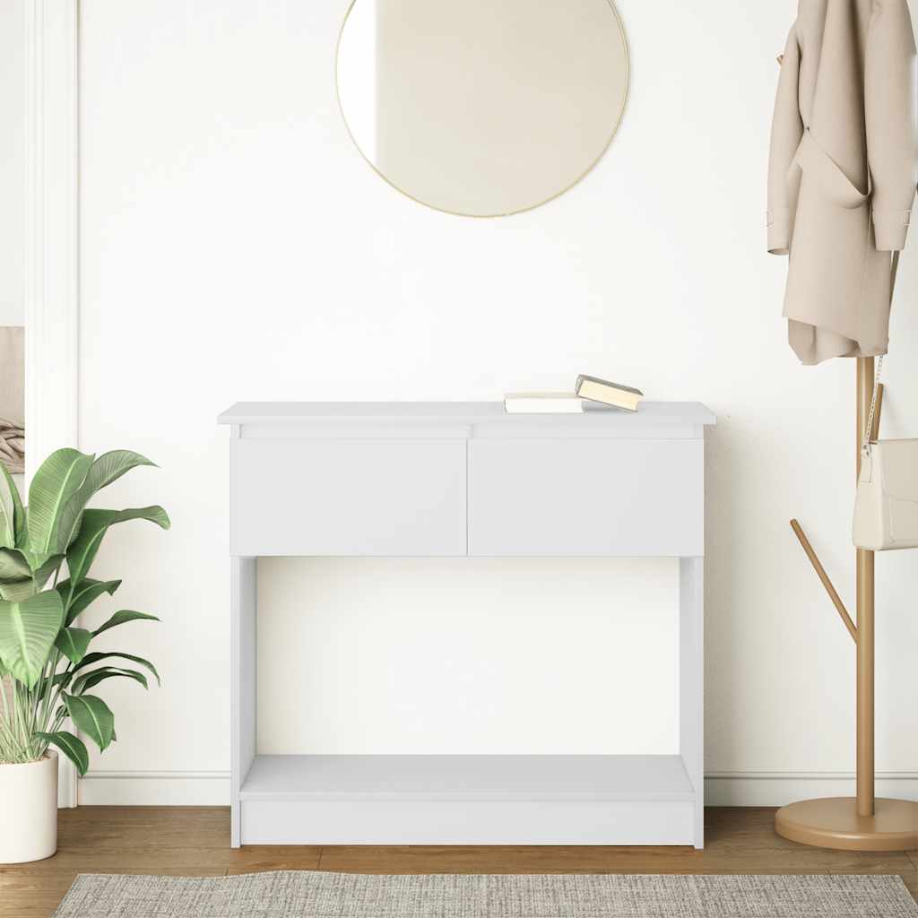 vidaXL Console Table with Drawers White 85.5x38.5x74.5 cm 3