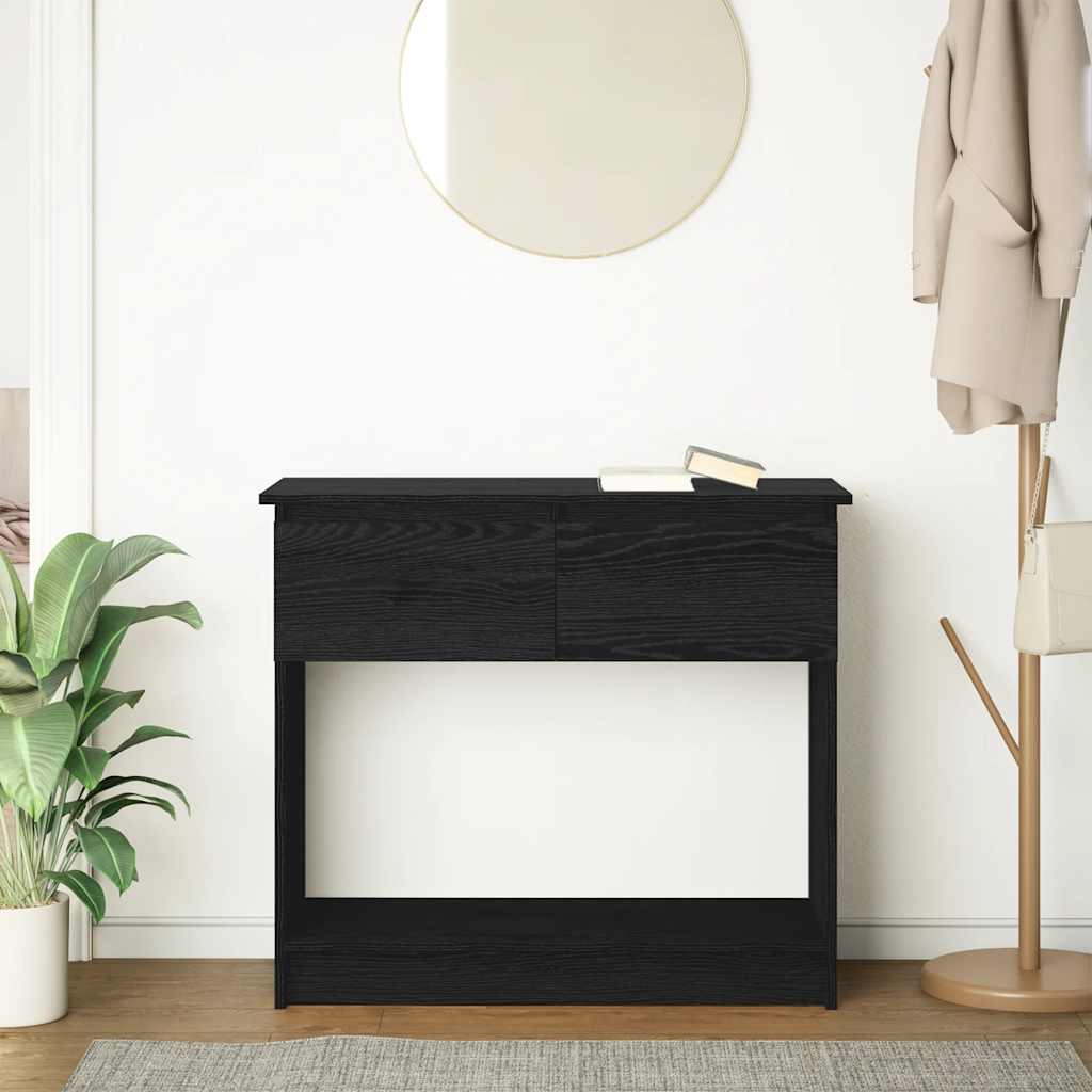 vidaXL Console Table with Drawers Black 85.5x38.5x74.5 cm 3