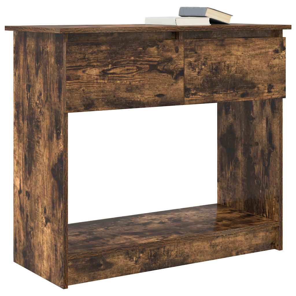 vidaXL Console Table with Drawers Smoked Oak 85.5x38.5x74.5 cm 4