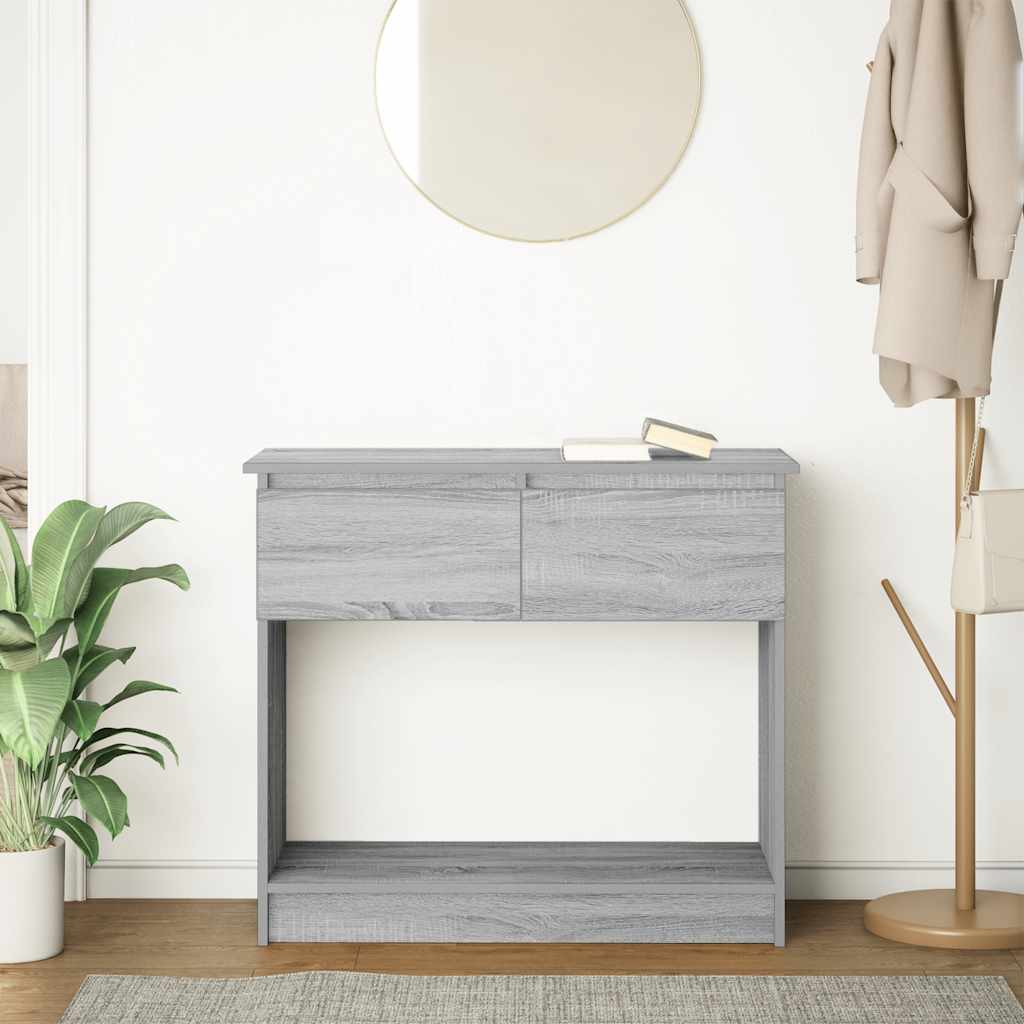 vidaXL Console Table with Drawers Grey Sonoma 85.5x38.5x74.5 cm 3