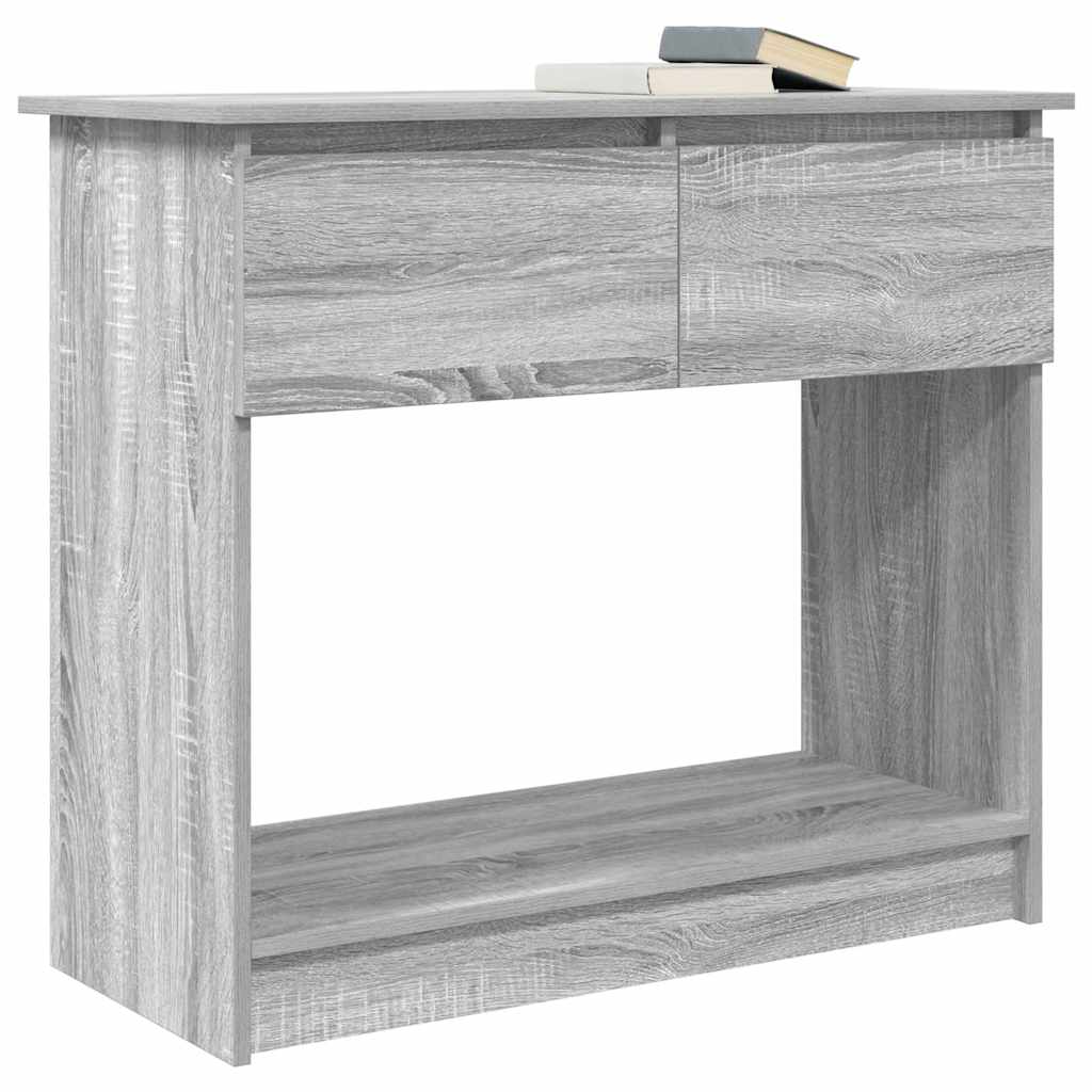 vidaXL Console Table with Drawers Grey Sonoma 85.5x38.5x74.5 cm 4