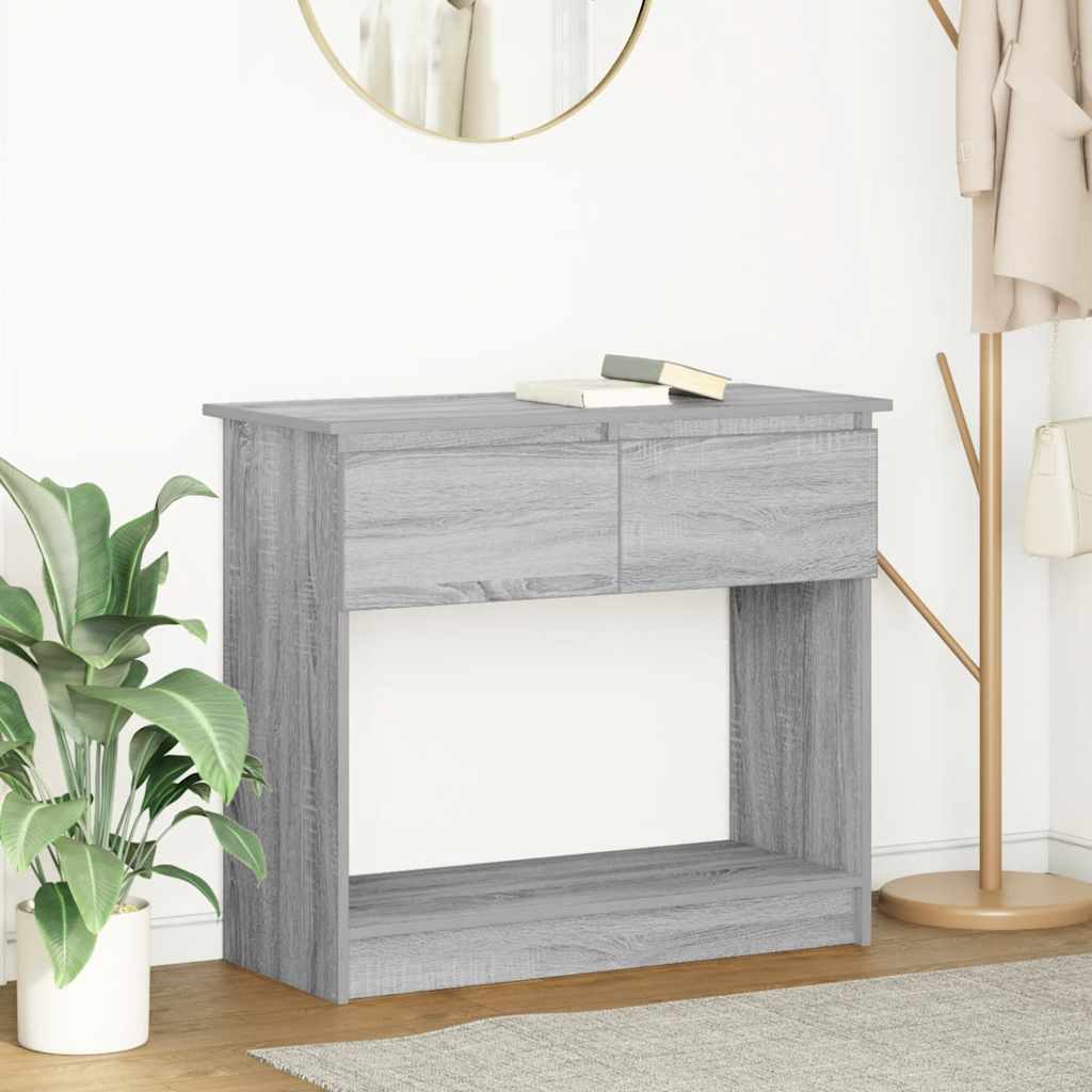 vidaXL Console Table with Drawers Grey Sonoma 85.5x38.5x74.5 cm 1